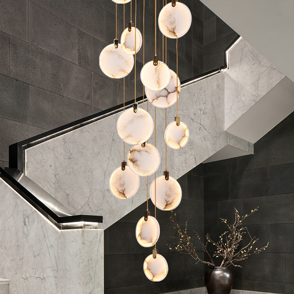 Alabaster Hanging Light Fixture — Pendant Light | Maison Monashee — view 33