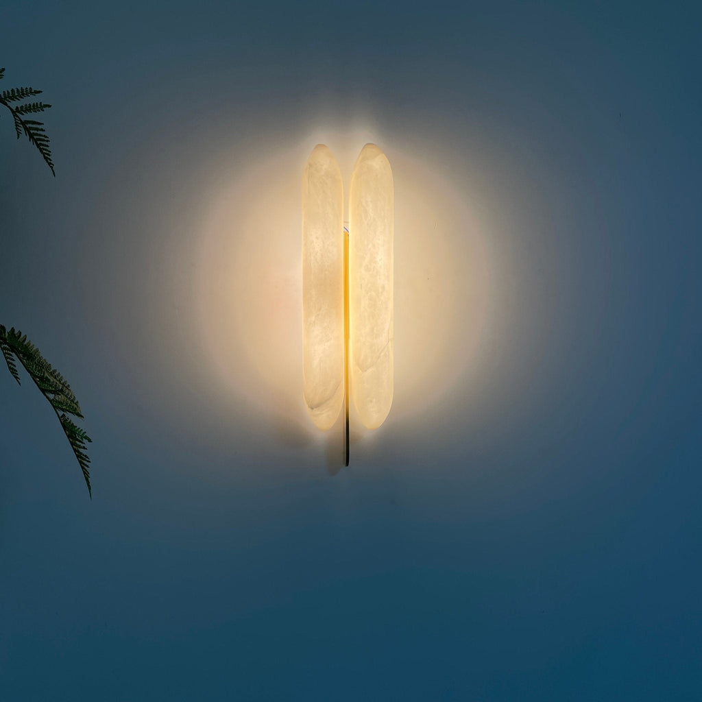 Large Alabaster Wall Sconce — Wall Sconce | Maison Monashee — view 7