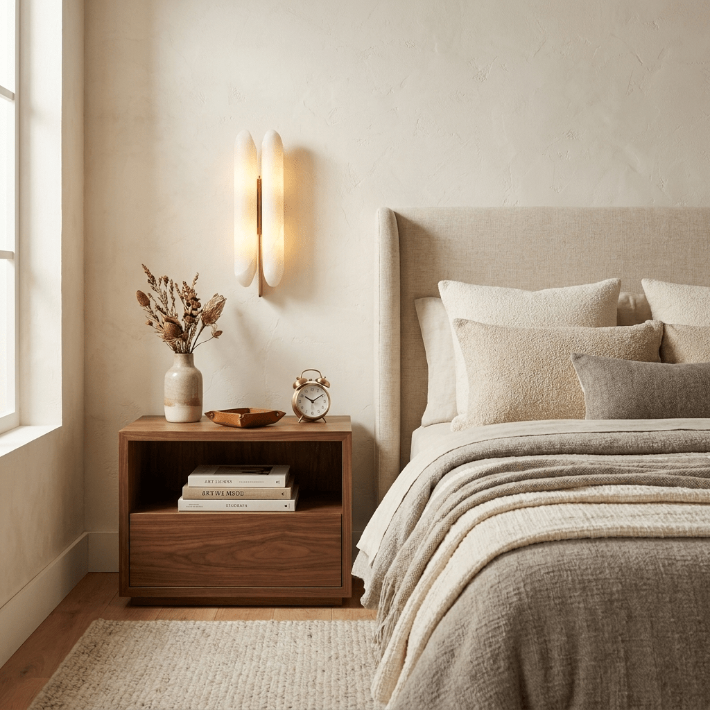 Large Alabaster Wall Sconce — Wall Sconce | Maison Monashee — view 3