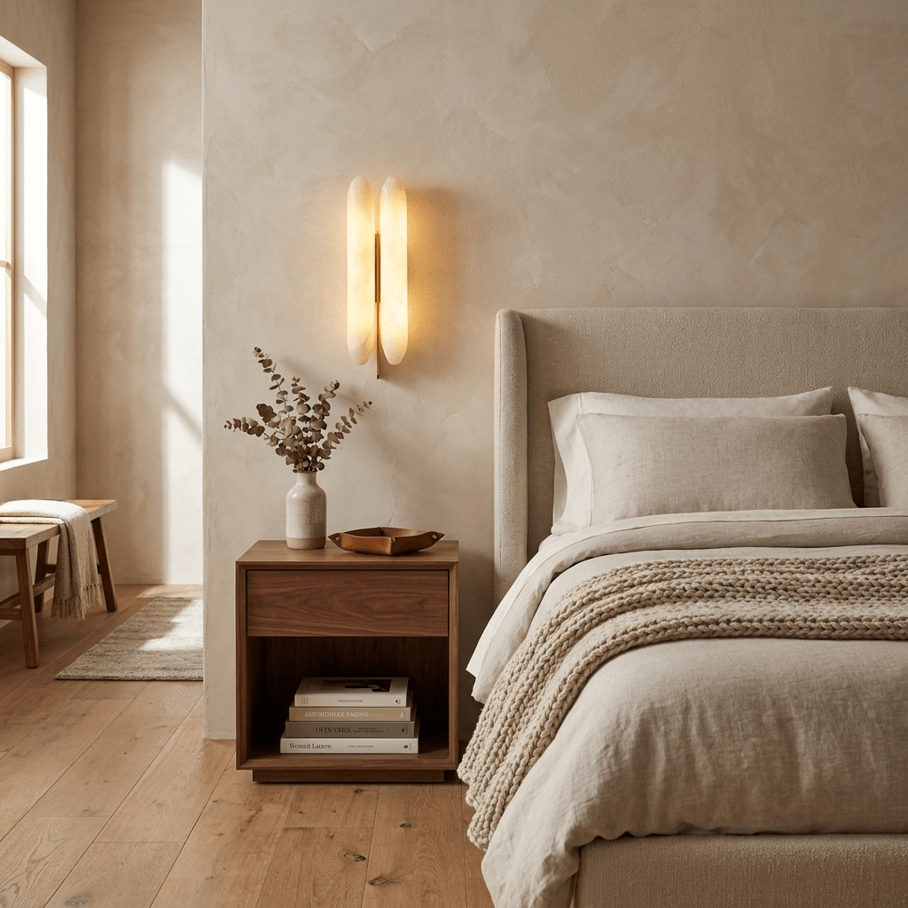 Large Alabaster Wall Sconce — Wall Sconce | Maison Monashee — view 4
