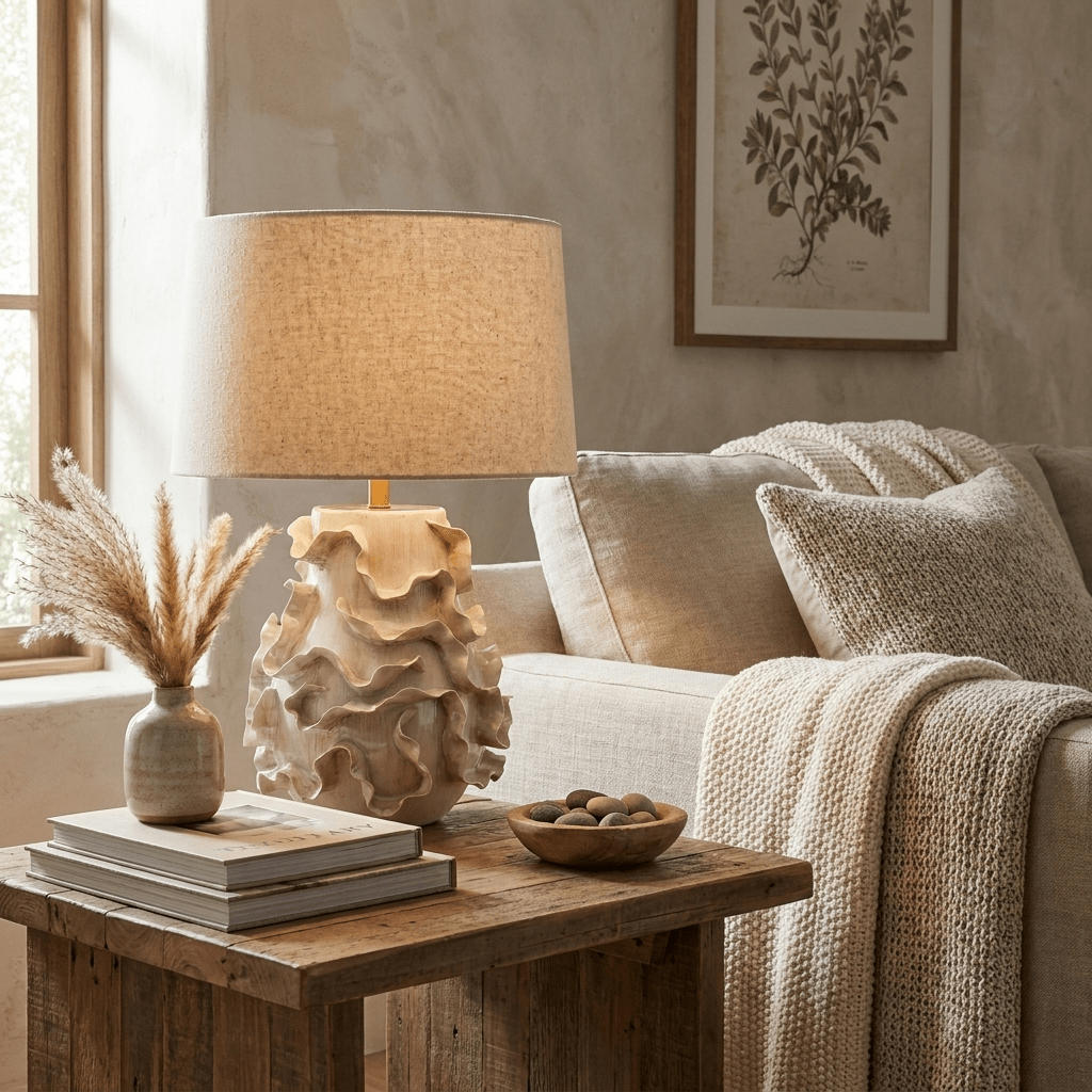 Off White Ceramic Table Lamp — Table Lamp | Maison Monashee — view 2