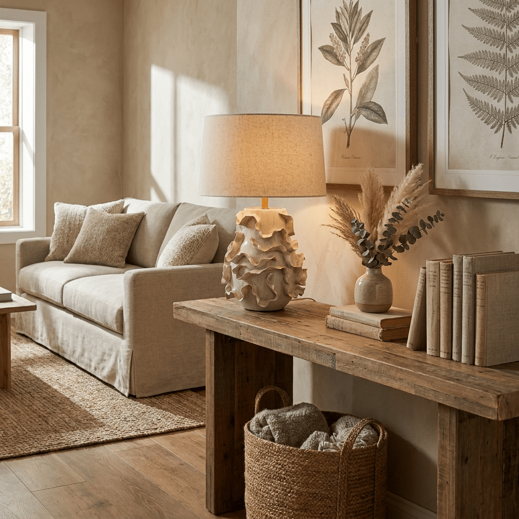 Off White Ceramic Table Lamp — Table Lamp | Maison Monashee — view 7