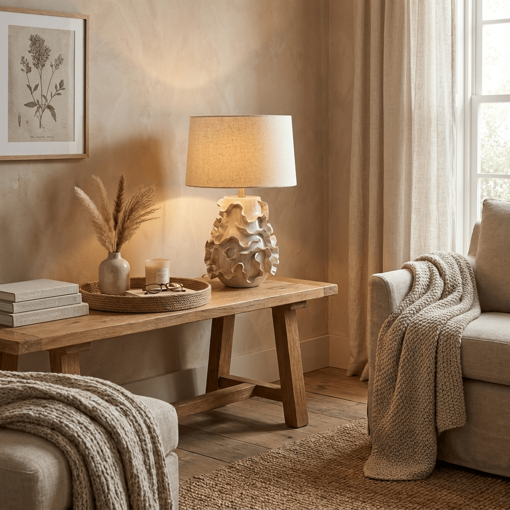 Off White Ceramic Table Lamp — Table Lamp | Maison Monashee — view 9