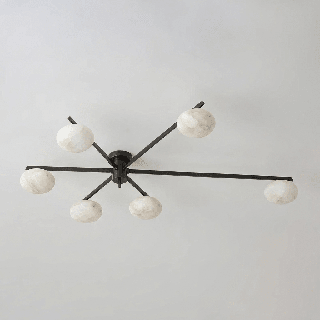 White Oval Ceiling Light — Ceiling Light | Maison Monashee — view 12