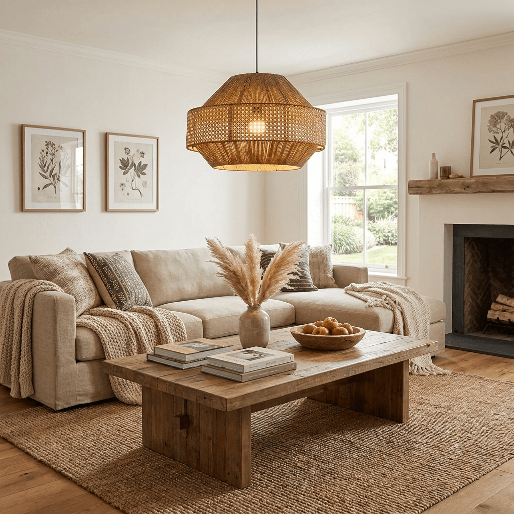 Rattan Woven Pendant Light — Pendant Light | Maison Monashee — view 5