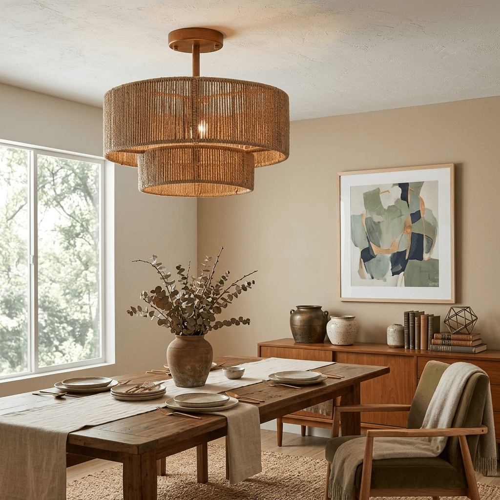 Double Drum Ceiling Light — Ceiling Light | Maison Monashee — view 4
