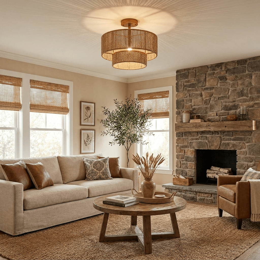 Double Drum Ceiling Light — Ceiling Light | Maison Monashee — view 2