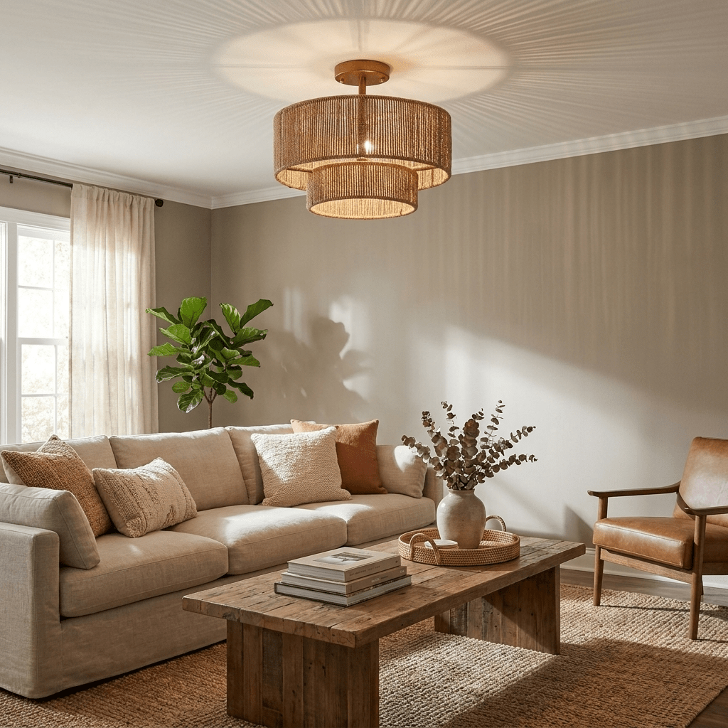 Double Drum Ceiling Light — Ceiling Light | Maison Monashee — view 3