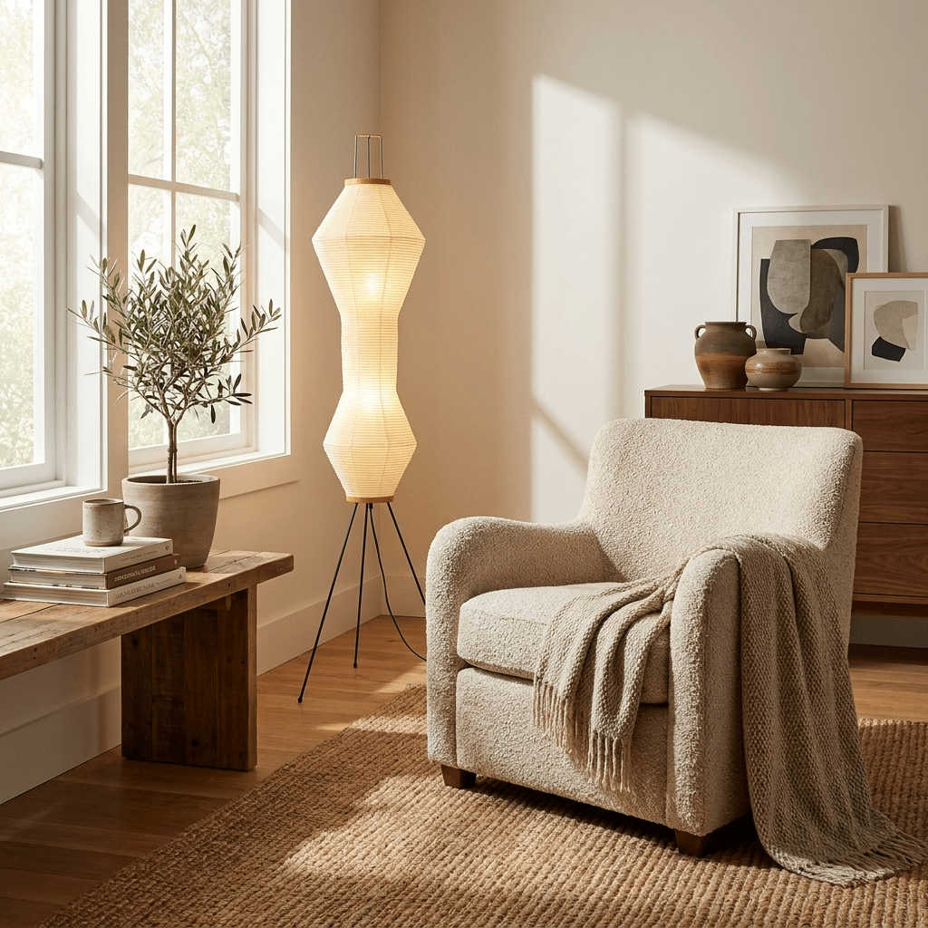 Tall Paper Floor Lamp — Floor Lamp | Maison Monashee — view 2