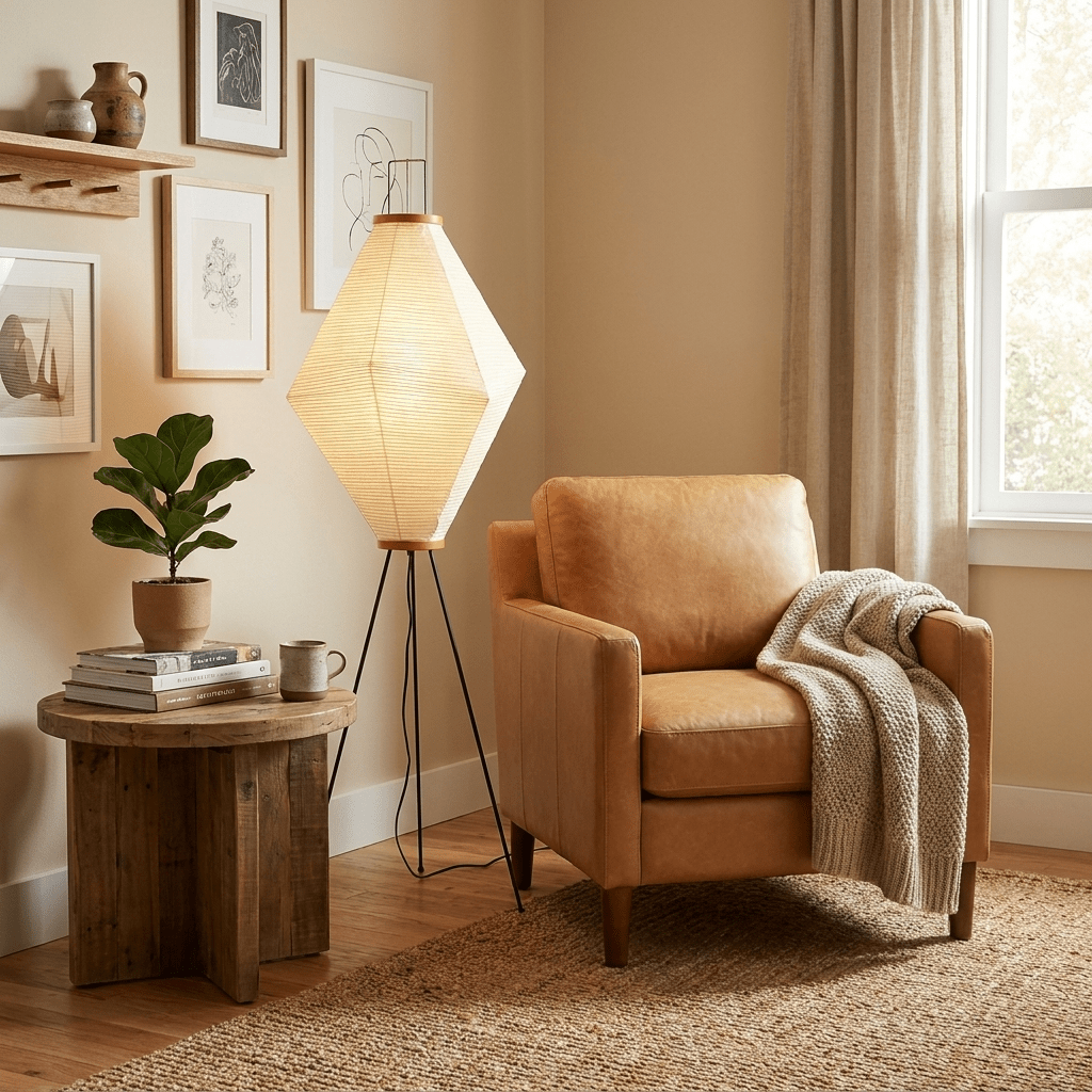 Tall Paper Lantern Floor Lamp — Floor Lamp | Maison Monashee — view 2