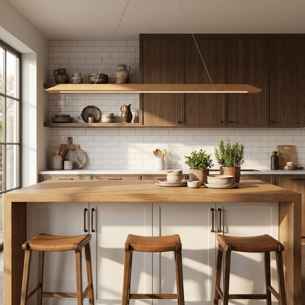 Linear Pendant Lighting Wood — Pendant Light | Maison Monashee — view 2