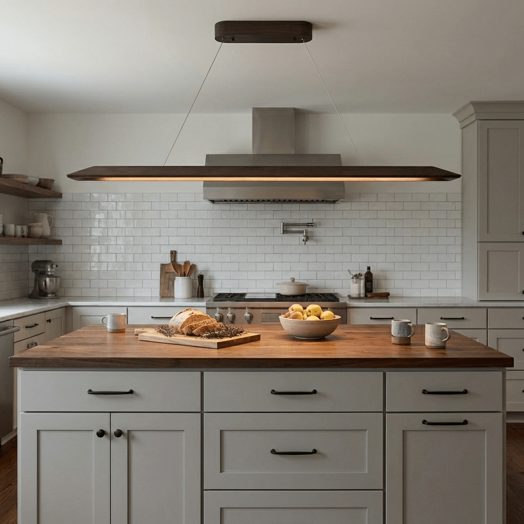 Linear Pendant Lighting Wood — Pendant Light | Maison Monashee — view 3