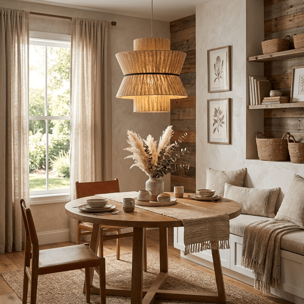 Natural Linen Pendant Light — Pendant Light | Maison Monashee — view 2