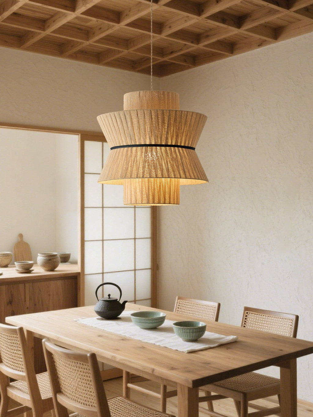 Natural Linen Pendant Light — Pendant Light | Maison Monashee — view 5