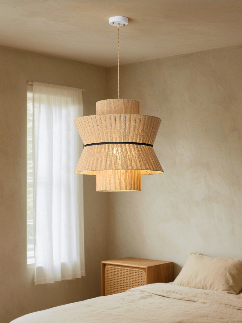 Natural Linen Pendant Light — Pendant Light | Maison Monashee — view 6