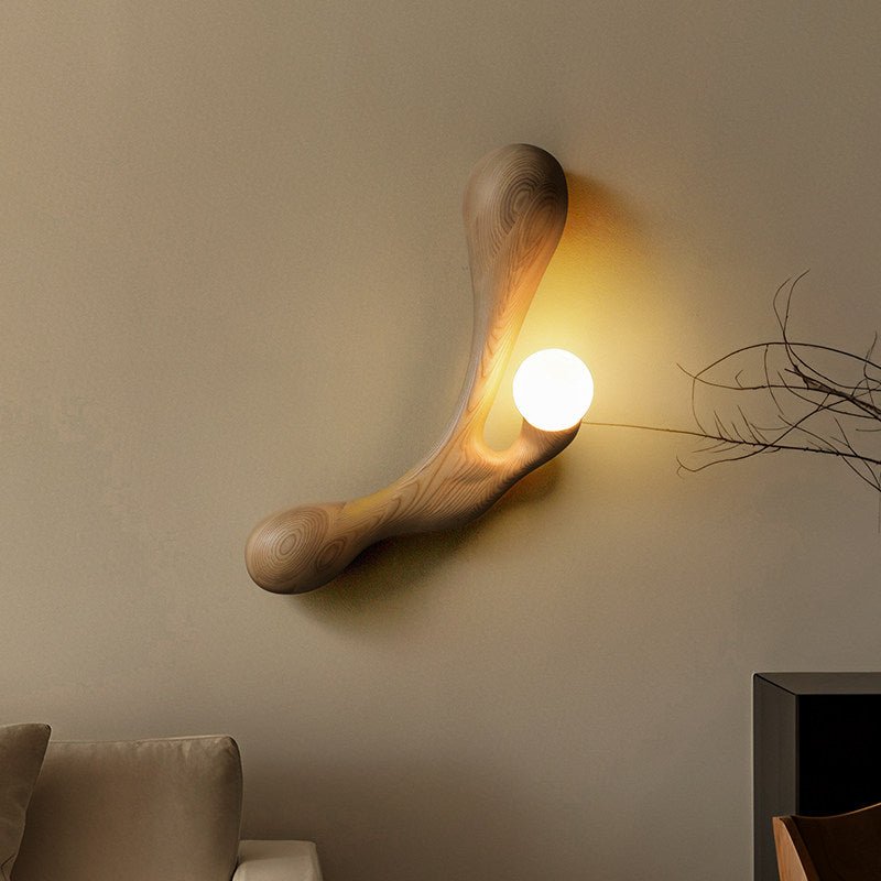 Carved Wood Wall Sconce — Wall Sconce | Maison Monashee — view 2
