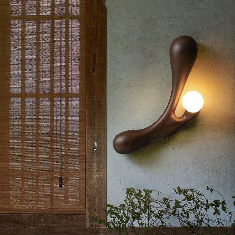 Carved Wood Wall Sconce — Wall Sconce | Maison Monashee — view 24
