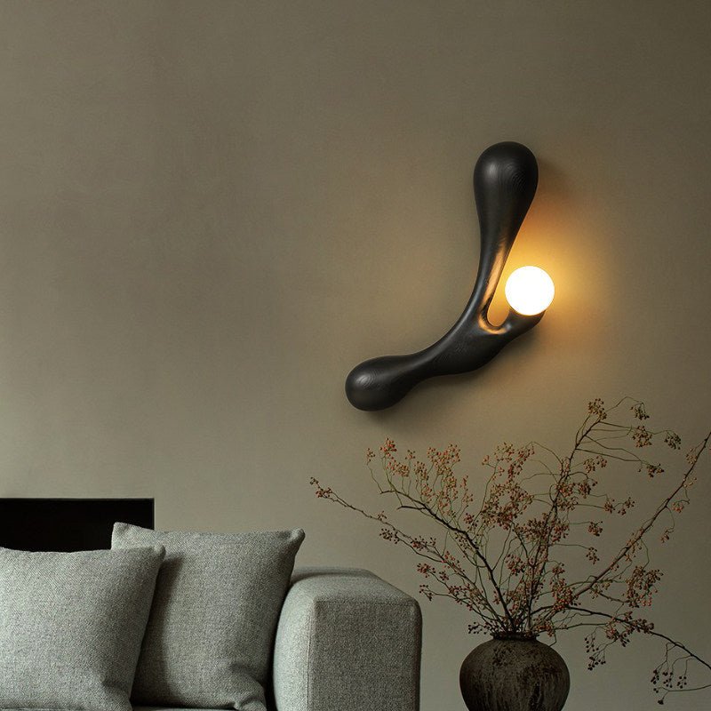 Carved Wood Wall Sconce — Wall Sconce | Maison Monashee — view 3