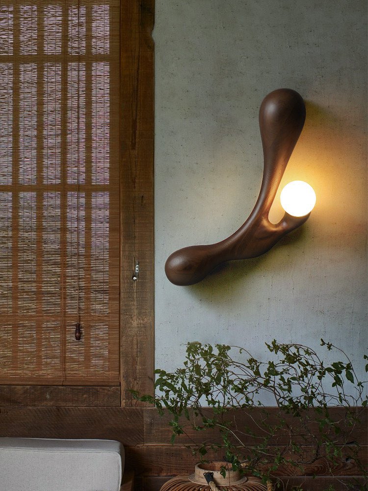 Carved Wood Wall Sconce — Wall Sconce | Maison Monashee — view 17