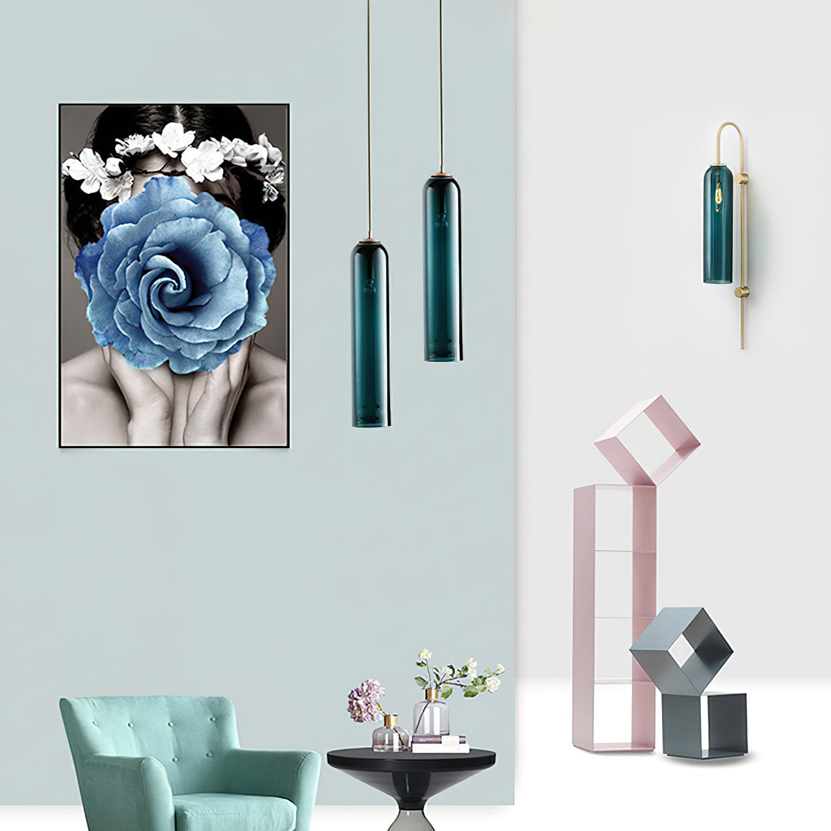 Long Glass Pendant Light — Pendant Light | Maison Monashee — view 4