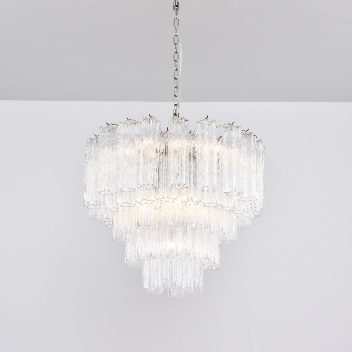 Nickel and Crystal Chandelier — Chandelier | Maison Monashee — view 10