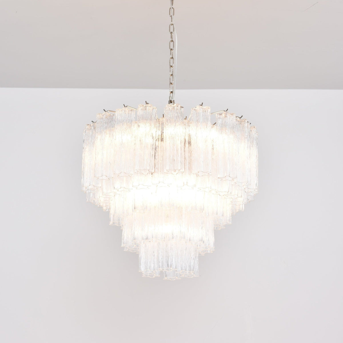 Nickel and Crystal Chandelier — Chandelier | Maison Monashee — view 11