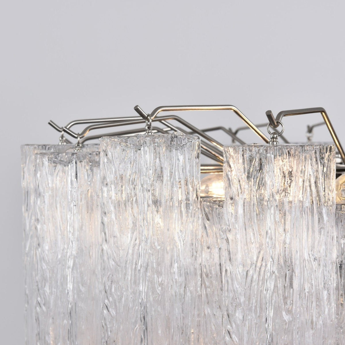 Nickel and Crystal Chandelier — Chandelier | Maison Monashee — view 12