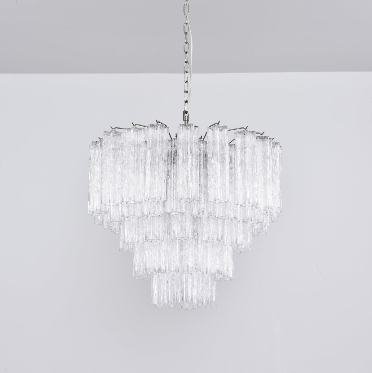 Nickel and Crystal Chandelier — Chandelier | Maison Monashee — view 4