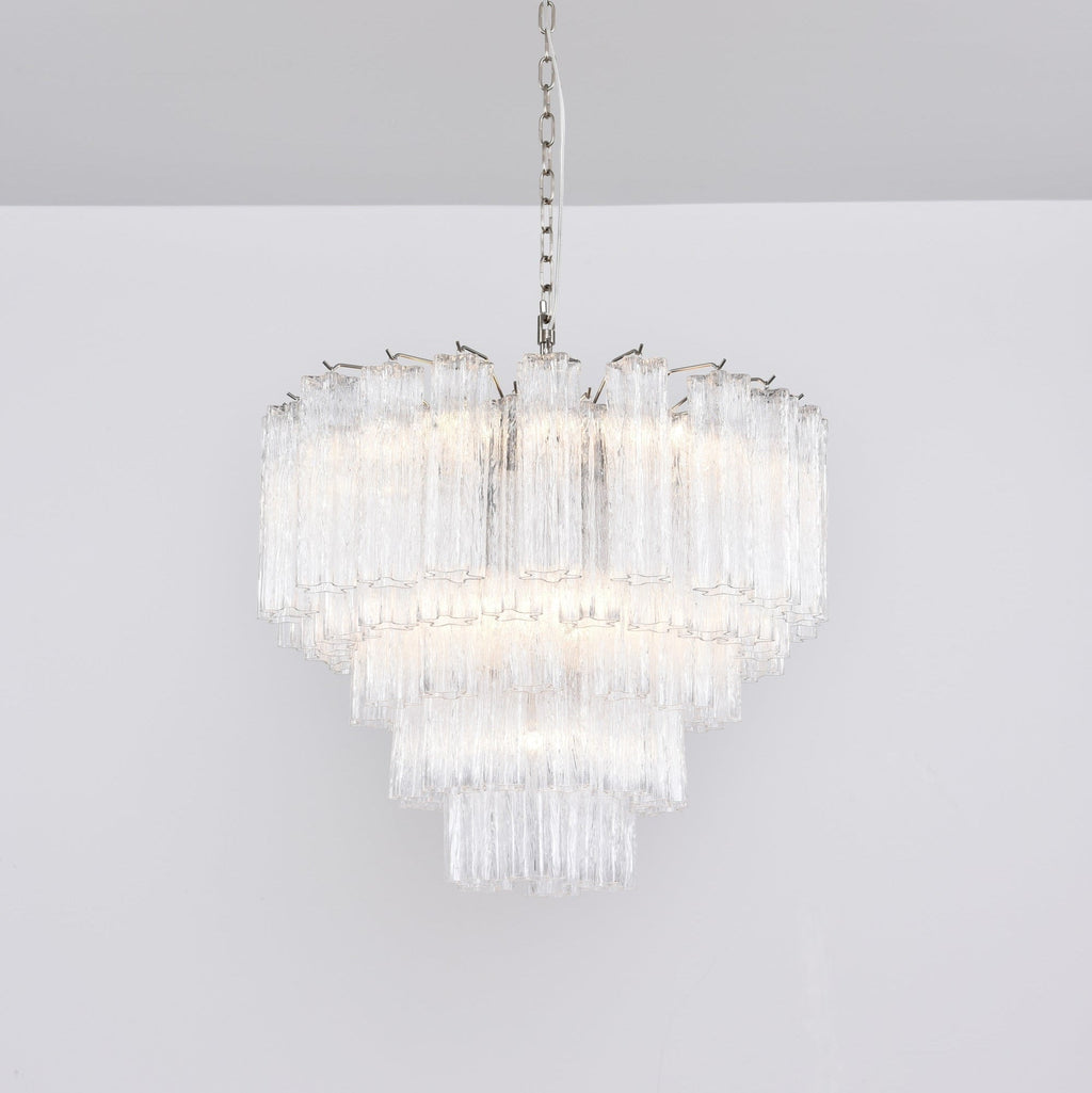 Nickel and Crystal Chandelier — Chandelier | Maison Monashee — view 2