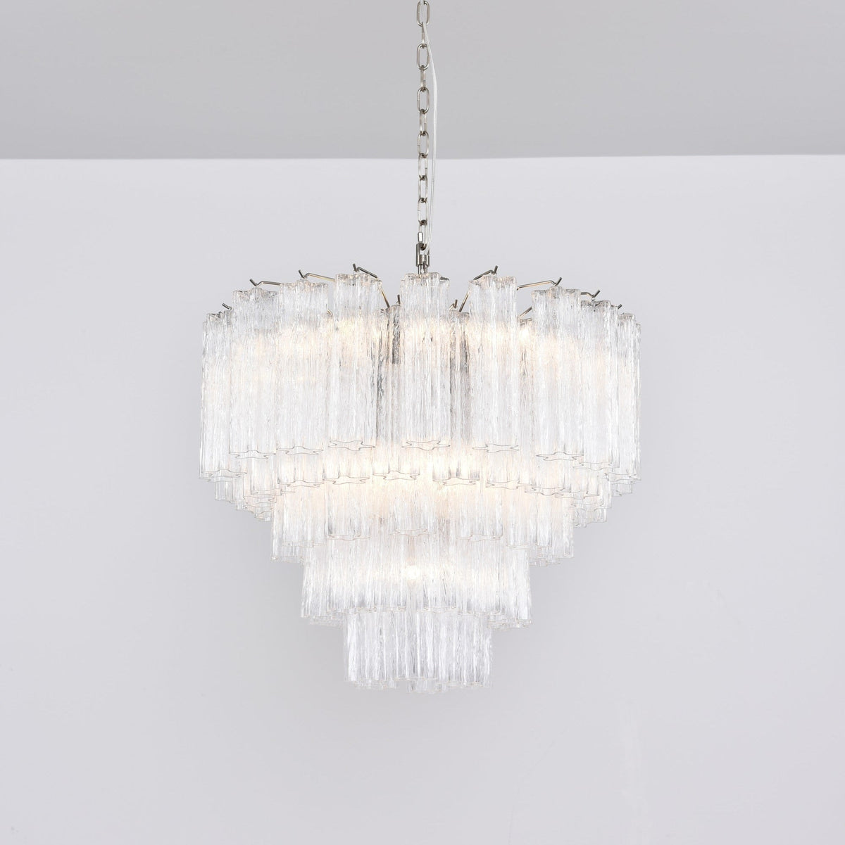 Nickel and Crystal Chandelier — Chandelier | Maison Monashee — view 2