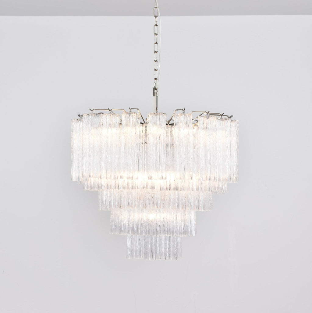 Nickel and Crystal Chandelier — Chandelier | Maison Monashee — view 6