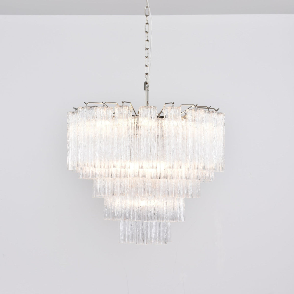 Nickel and Crystal Chandelier — Chandelier | Maison Monashee — view 6