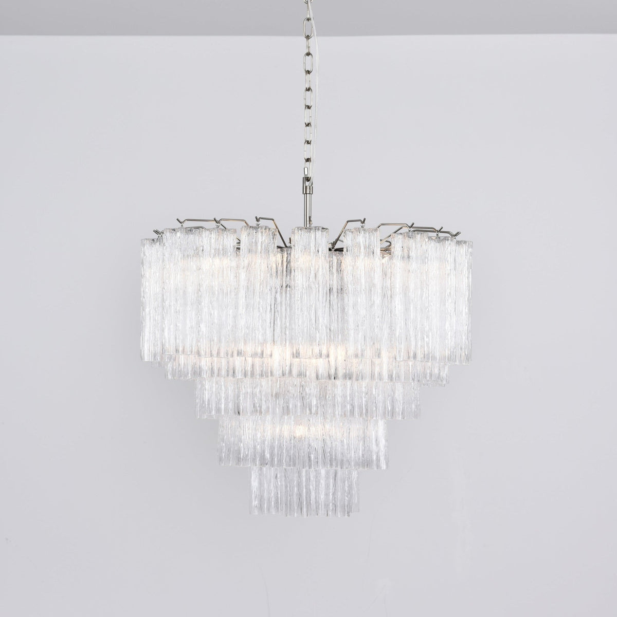 Nickel and Crystal Chandelier — Chandelier | Maison Monashee — view 7