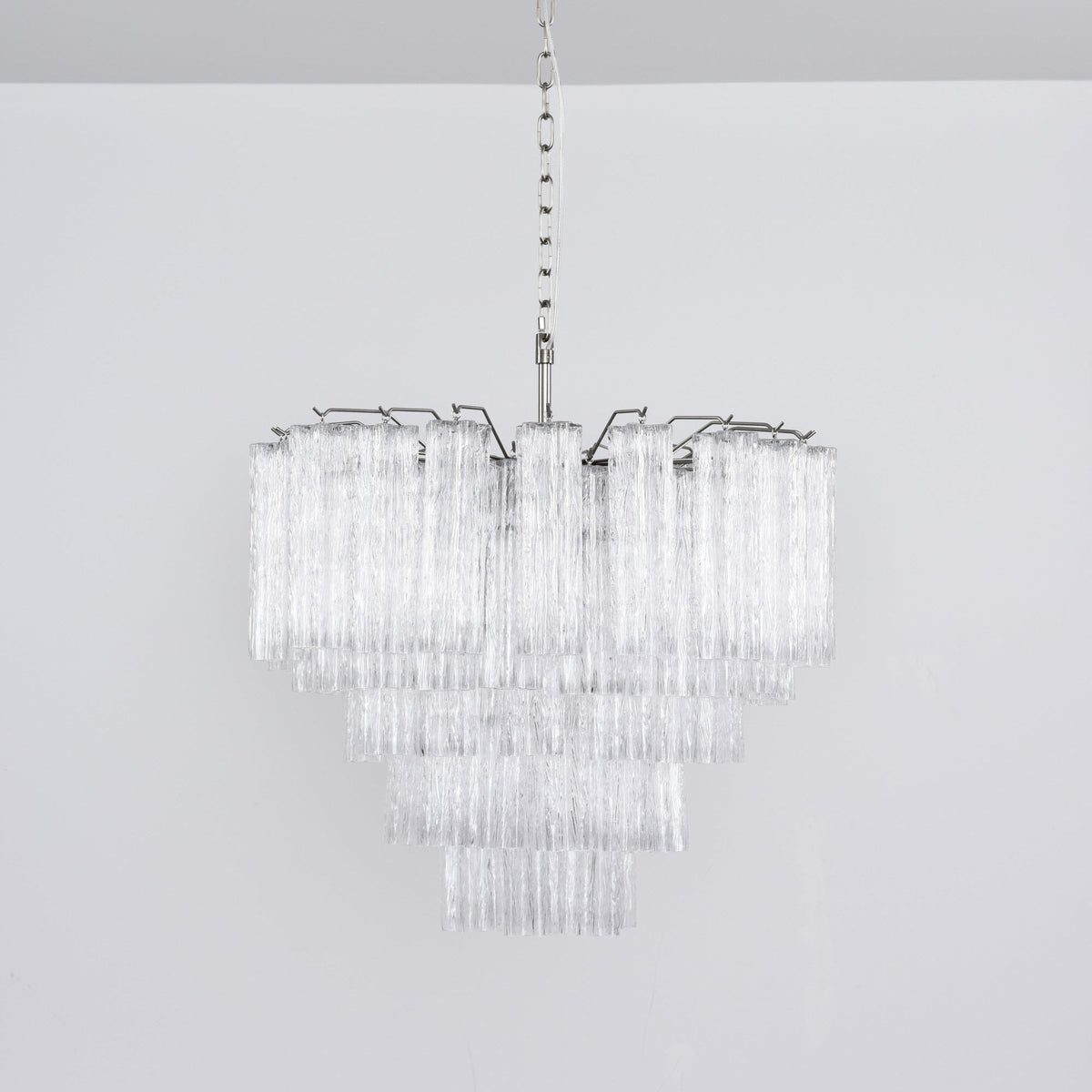 Nickel and Crystal Chandelier — Chandelier | Maison Monashee — view 8