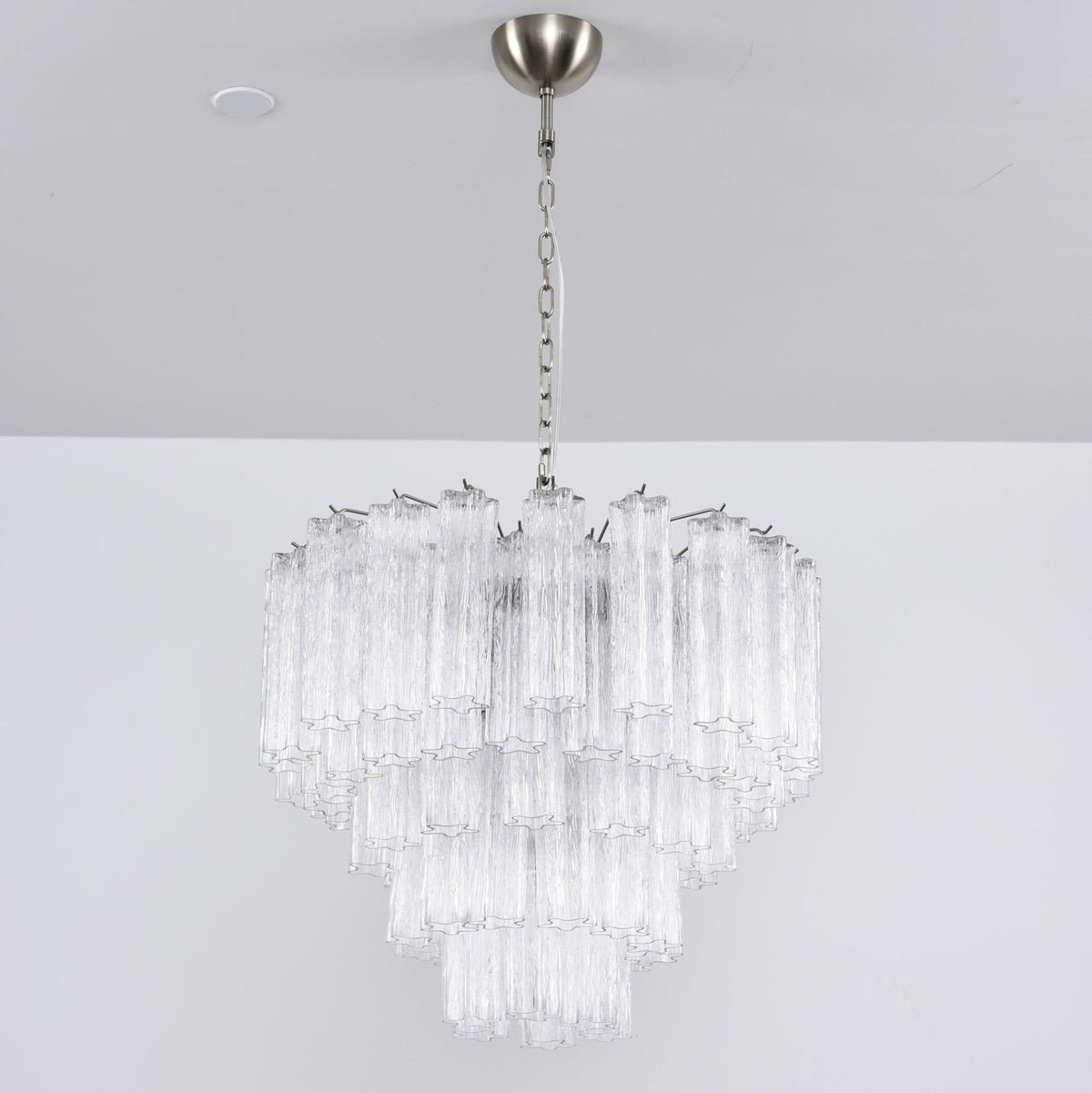 Nickel and Crystal Chandelier — Chandelier | Maison Monashee — view 9