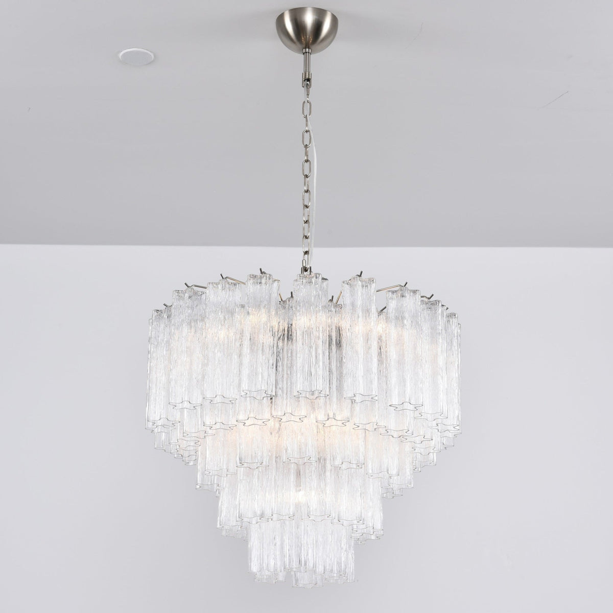 Nickel and Crystal Chandelier — Chandelier | Maison Monashee — view 3