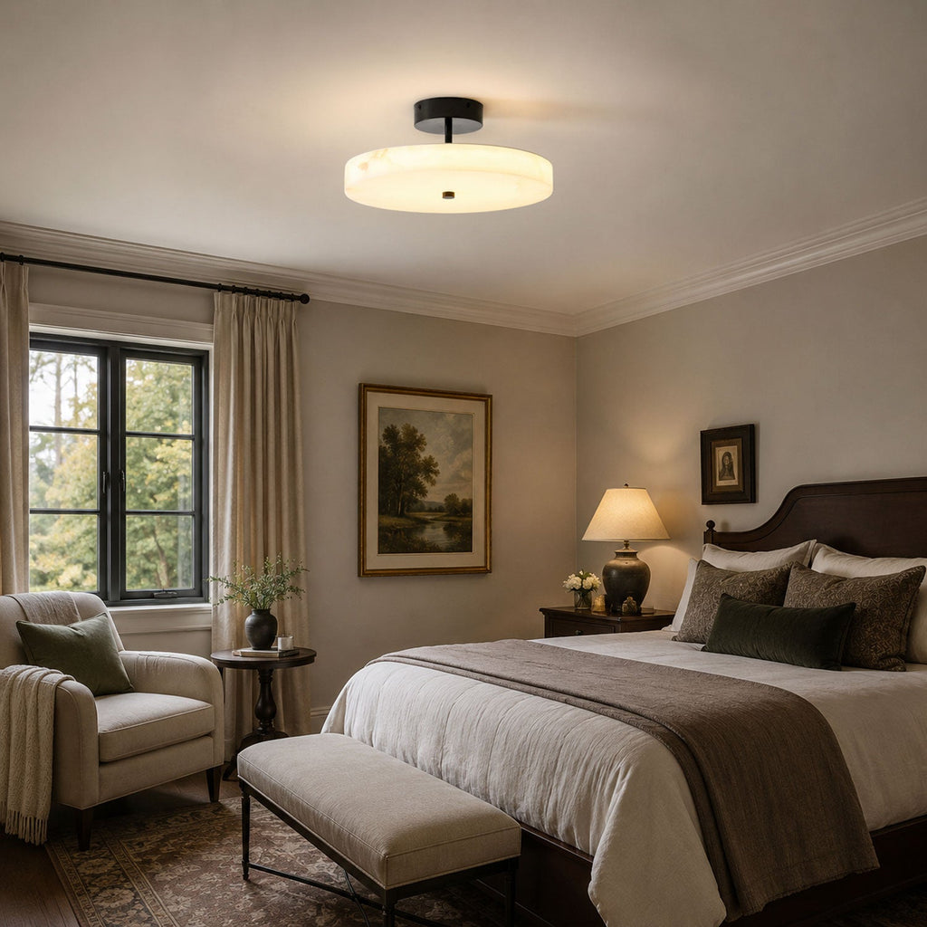 Linen Drum Ceiling Light — Ceiling Light | Maison Monashee — view 3