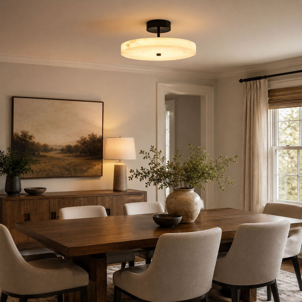 Linen Drum Ceiling Light — Ceiling Light | Maison Monashee — view 4