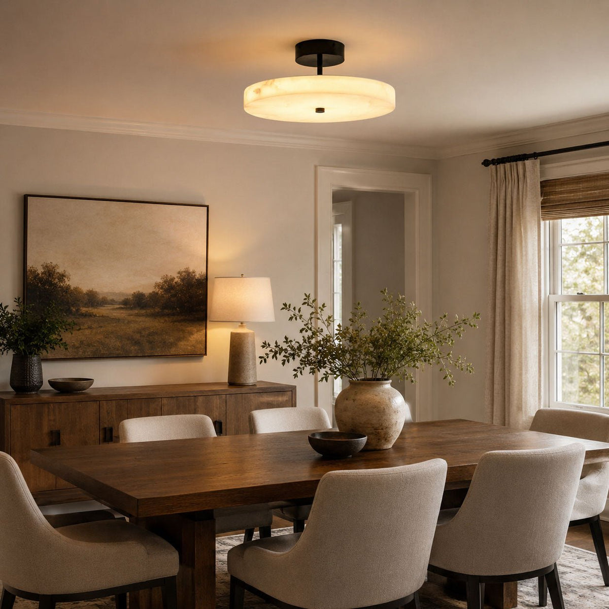 Linen Drum Ceiling Light — Ceiling Light | Maison Monashee — view 4