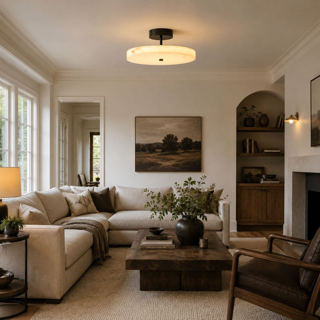 Linen Drum Ceiling Light — Ceiling Light | Maison Monashee — view 5