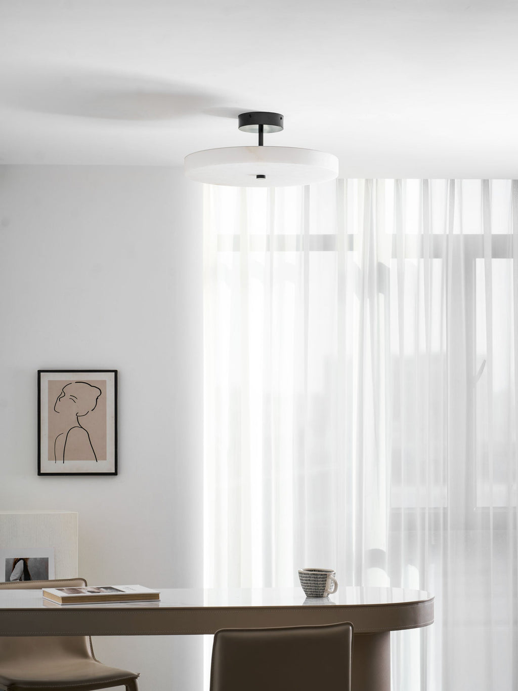 Linen Drum Ceiling Light — Ceiling Light | Maison Monashee — view 6