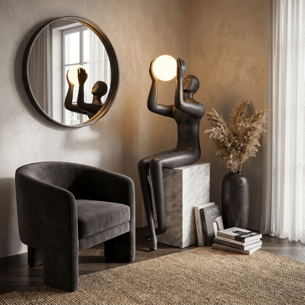 Black Marble Base Floor Lamp — Floor Lamp | Maison Monashee — view 5