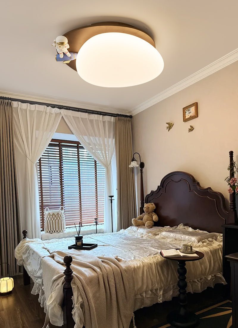 White Wooden Light Fixture — Ceiling Light | Maison Monashee — view 9