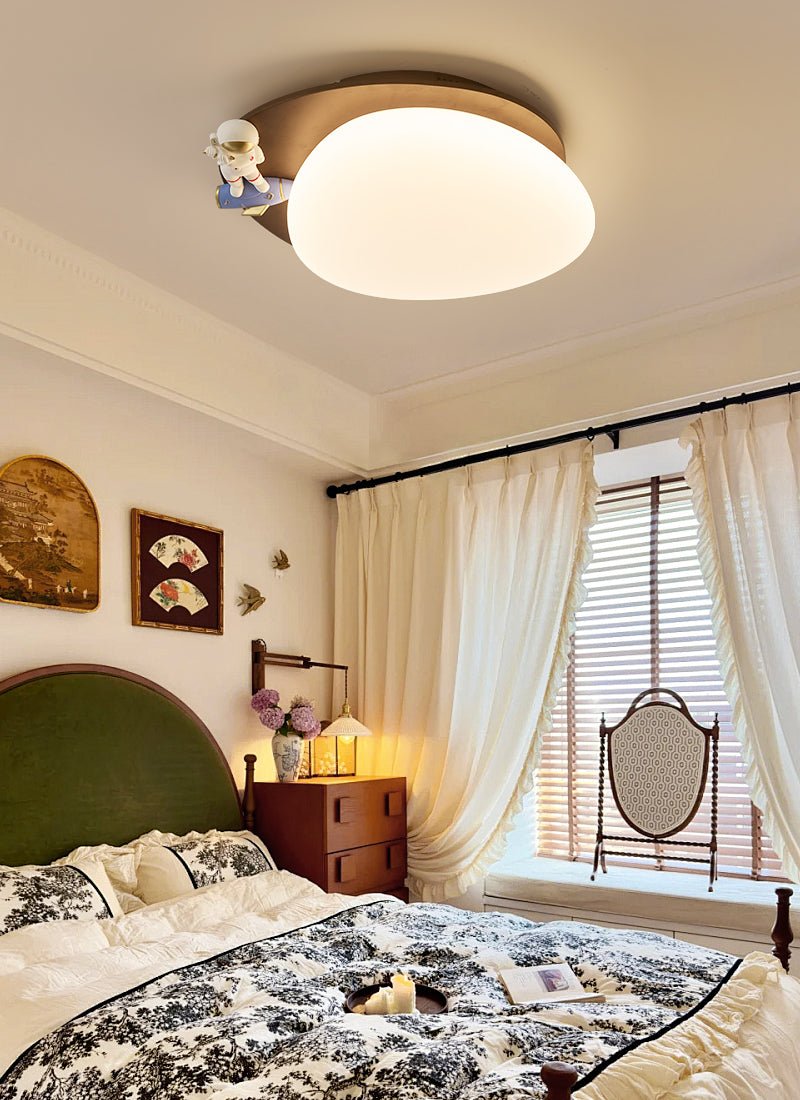 White Wooden Light Fixture — Ceiling Light | Maison Monashee — view 8