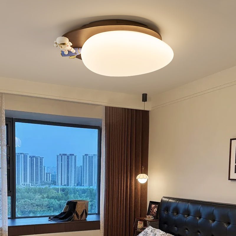 White Wooden Light Fixture — Ceiling Light | Maison Monashee — view 4