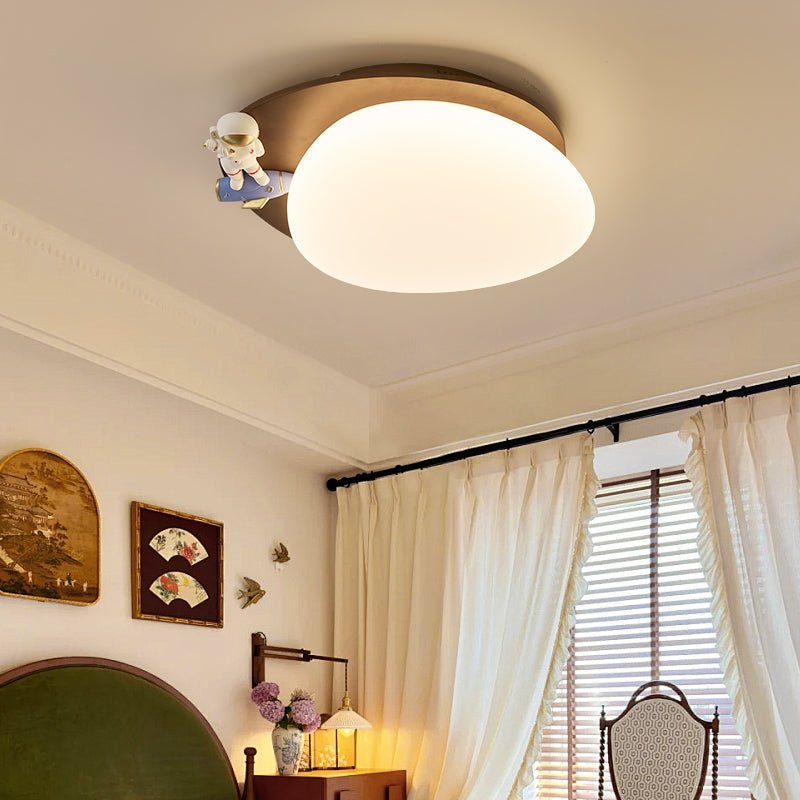 White Wooden Light Fixture — Ceiling Light | Maison Monashee — view 3