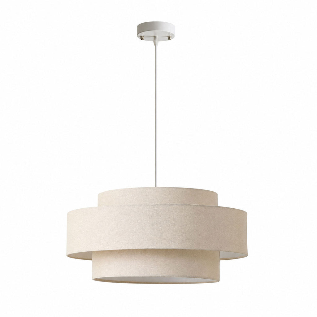 Linen Drum Pendant Light — Pendant Light | Maison Monashee — view 12