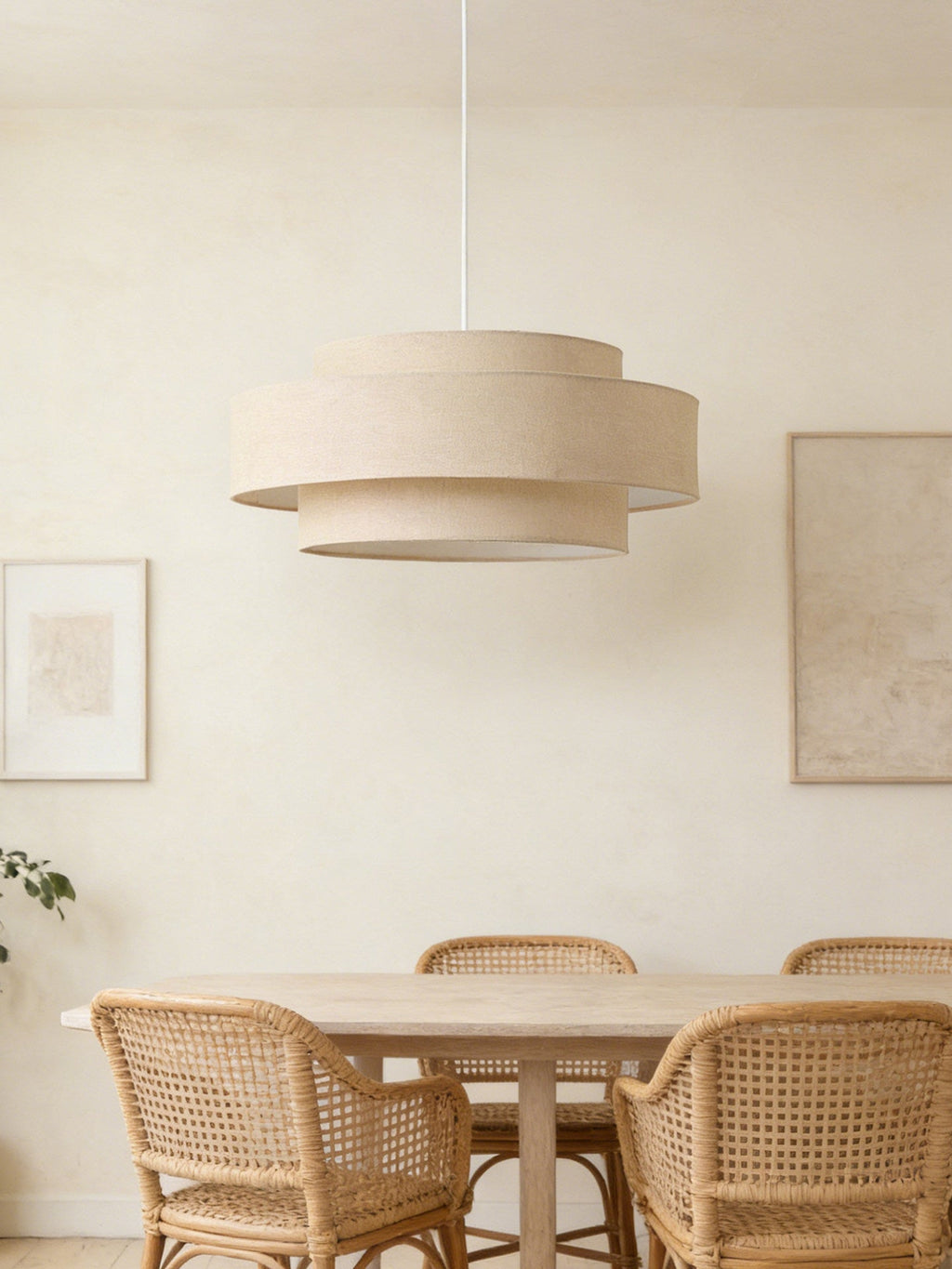 Linen Drum Pendant Light — Pendant Light | Maison Monashee — view 7