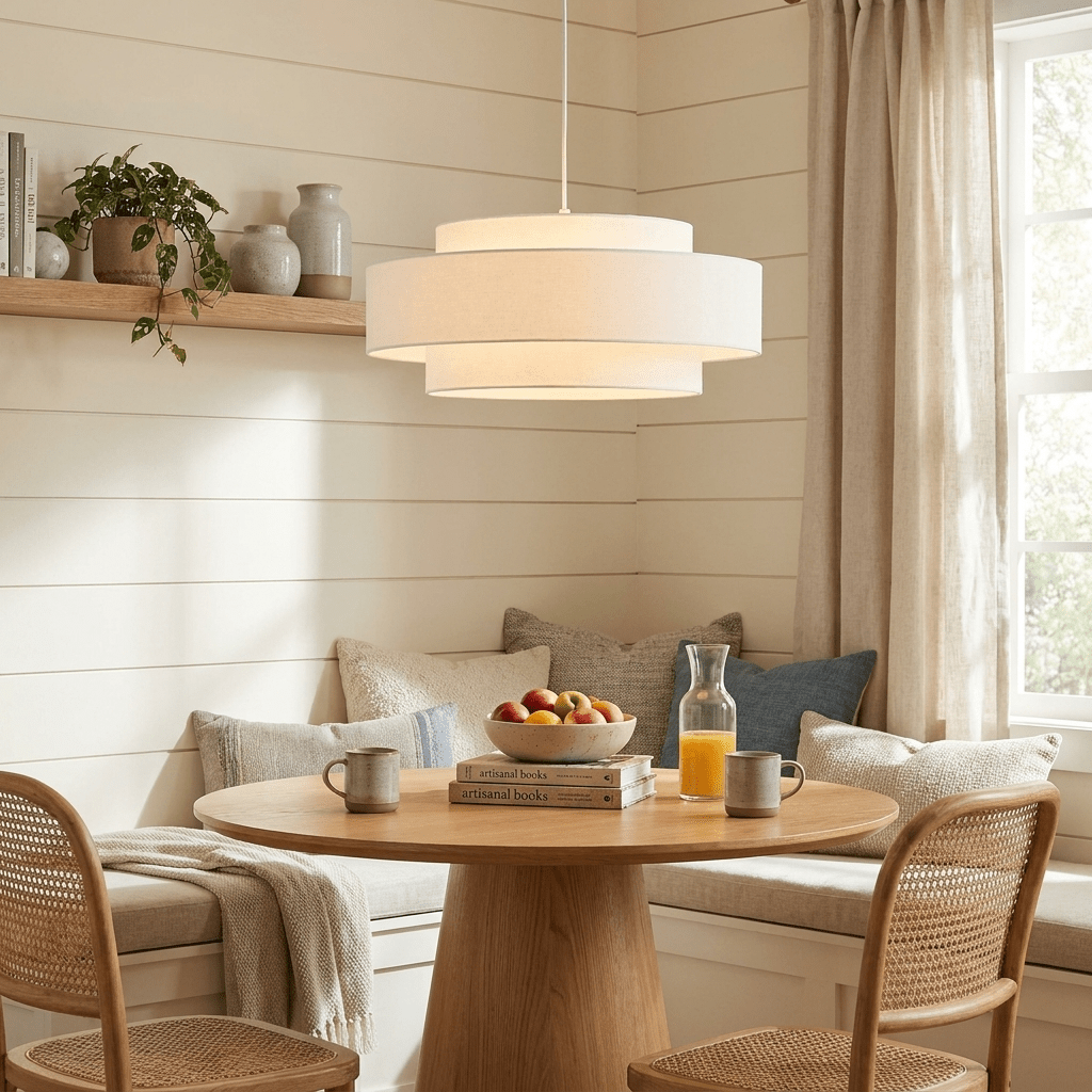 Linen Drum Pendant Light — Pendant Light | Maison Monashee — view 2