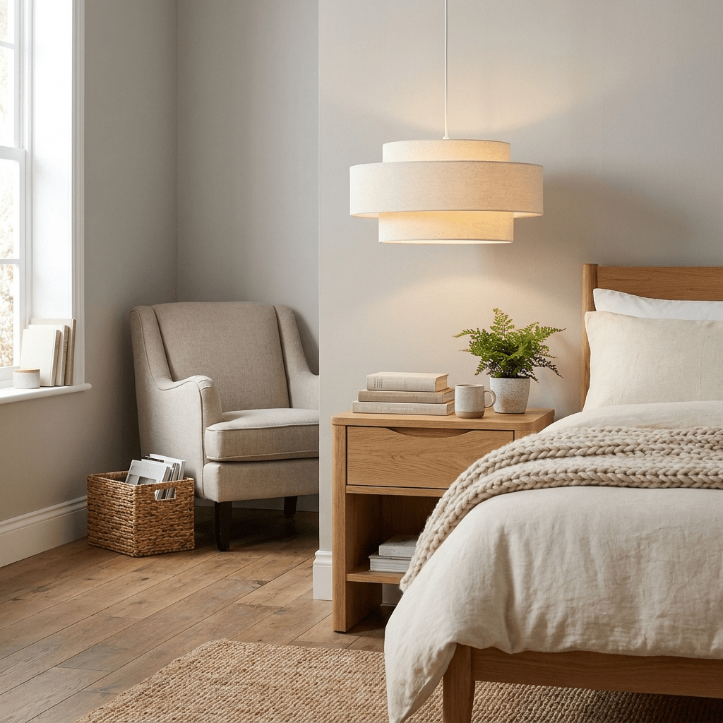 Linen Drum Pendant Light — Pendant Light | Maison Monashee — view 5